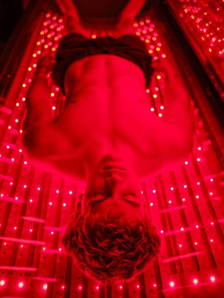 Red light therapy equipment in a Zivel studio