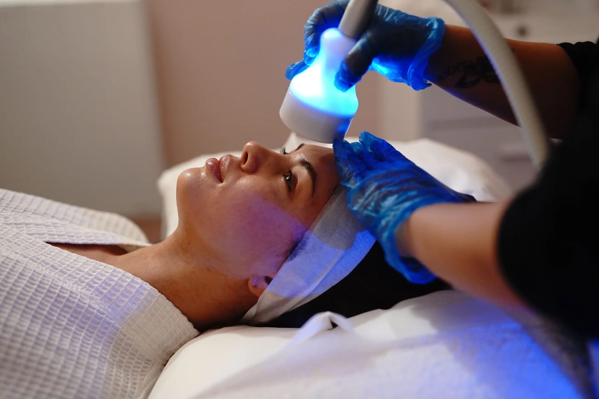 Cryo facial tools and treatment room at Zivel