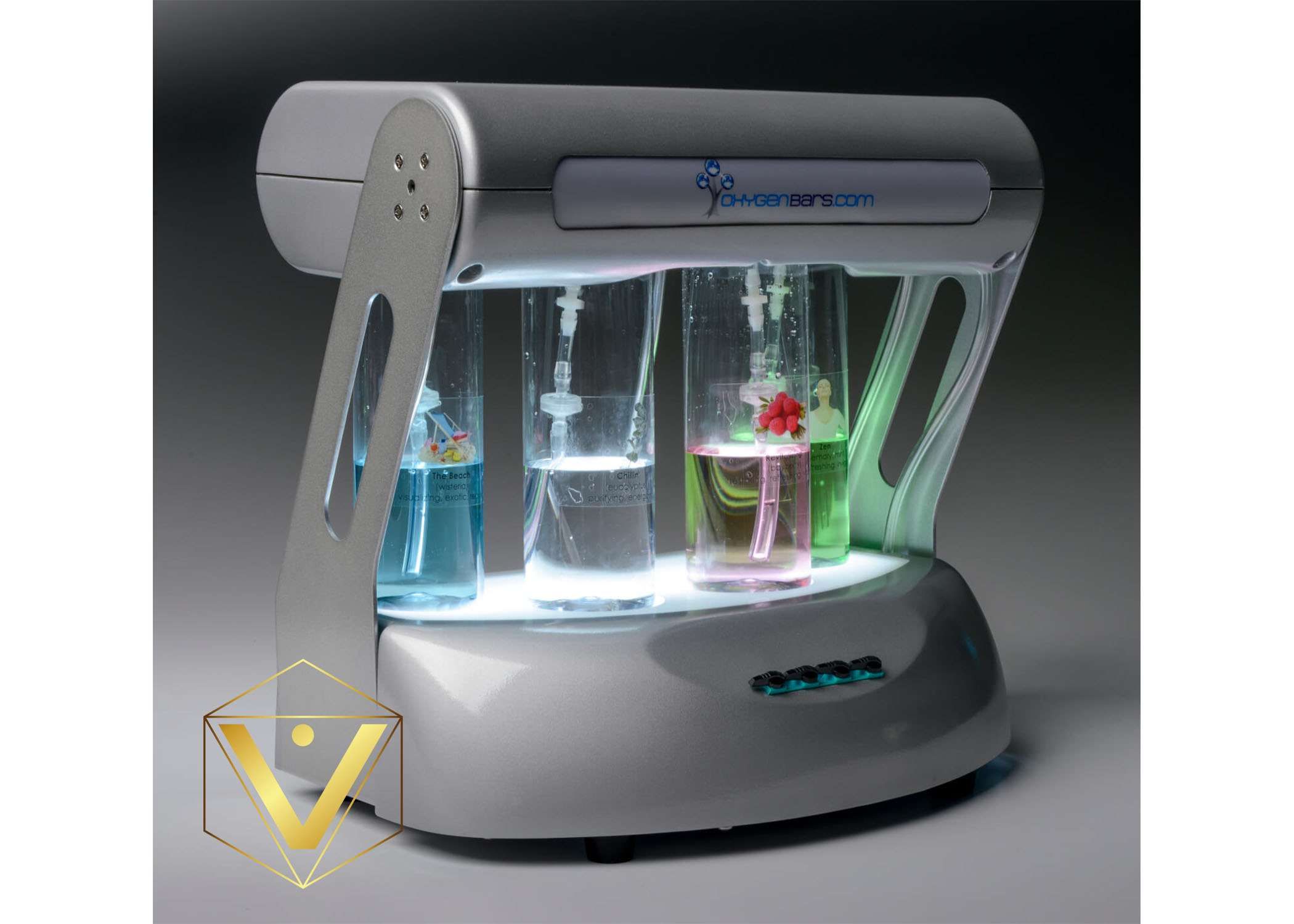 Zivel Oxygen Bar equipment for a seated wellness session